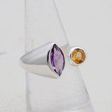 Amethyst and Citrine 925 Sterling Silver Ring