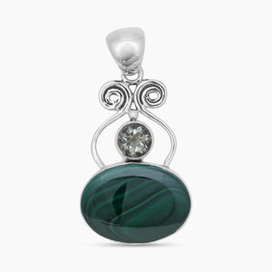 925 Sterling Silver Malachite Pendants