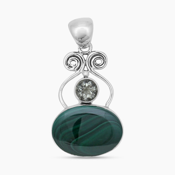 925 Sterling Silver Malachite Pendants