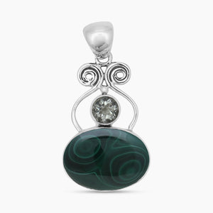 925 Sterling Silver Malachite Pendants