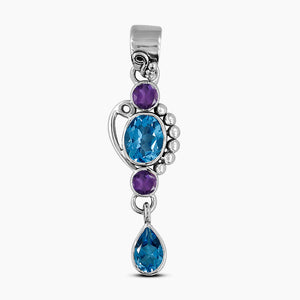 925 Sterling Silver Blue Topaz Pendants