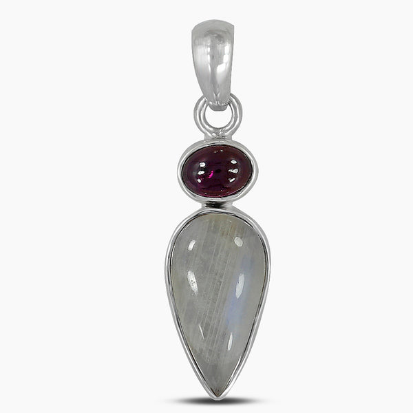 Rainbow Moonstone Silver Pendants