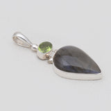 Labradorite & Peridot Silver Pendants