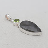Labradorite & Peridot Silver Pendants