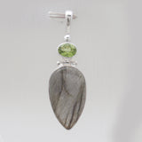Labradorite & Peridot Silver Pendants