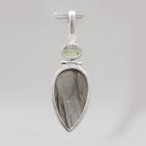 Labradorite & Peridot Silver Pendants