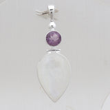 Rainbow Moonstone & Amethyst Silver Pendants