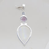 Rainbow Moonstone & Amethyst Silver Pendants