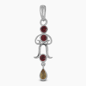 925 Sterling Silver Garnet Pendants