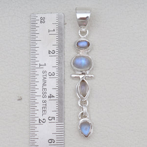 925 Silver Rainbow Moonstone Pendants