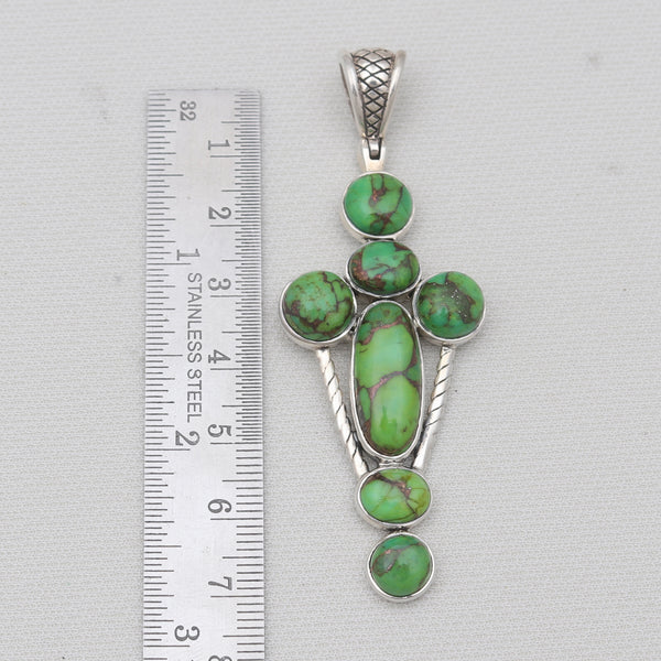 Green Copper Turquoise Silver Pendants
