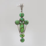 Green Copper Turquoise Silver Pendants