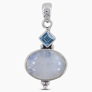 Rainbow Moonstone Silver Designer Pendants