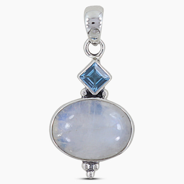 Rainbow Moonstone Silver Designer Pendants