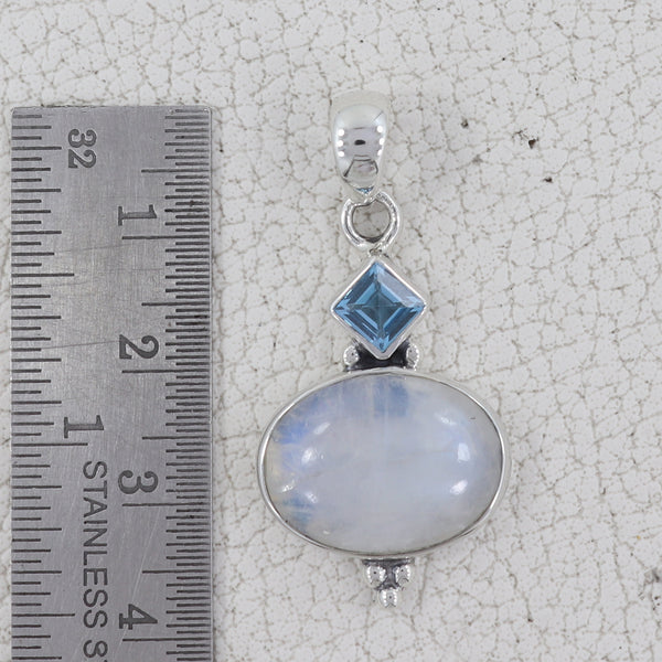 Rainbow Moonstone Silver Designer Pendants