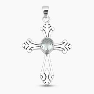 Green Amethyst Cross Pendants