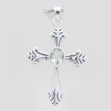 Green Amethyst Cross Pendants