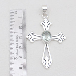Green Amethyst Cross Pendants