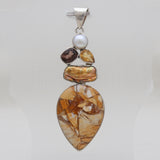 Brecciated Mookaite Silver Pendants
