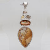 Brecciated Mookaite Silver Pendants