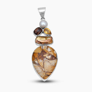 Brecciated Mookaite Silver Pendants