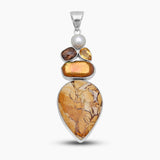 Brecciated Mookaite Silver Pendants