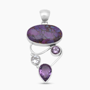 Purple Turquoise Silver Pendants