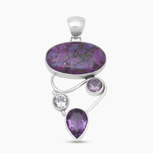 Purple Turquoise Silver Pendants