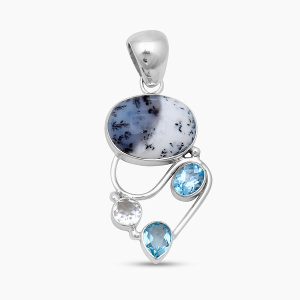 Dendritic Opal Silver Pendants
