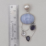 925 Sterling Silver Blue Lace Agate Pendants