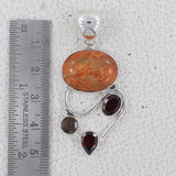 Dendritic Opal Silver Pendant