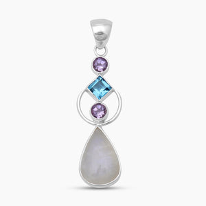Rainbow Moonstone Silver Pendants