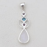 Rainbow Moonstone Silver Pendants