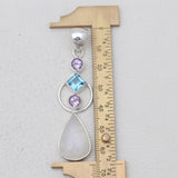 Rainbow Moonstone Silver Pendants