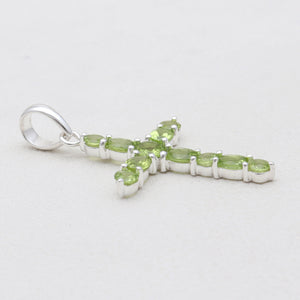 Peridot Holy Cross Silver Pendants