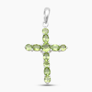 Peridot Holy Cross Silver Pendants
