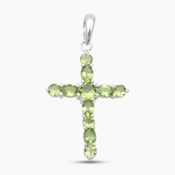 Peridot Holy Cross Silver Pendants