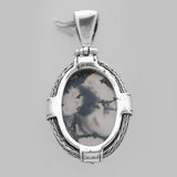 925 Sterling Silver Green Moss Agate Pendants