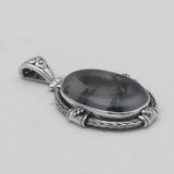 925 Sterling Silver Green Moss Agate Pendants