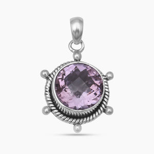 Pink Amethyst Silver Pendants