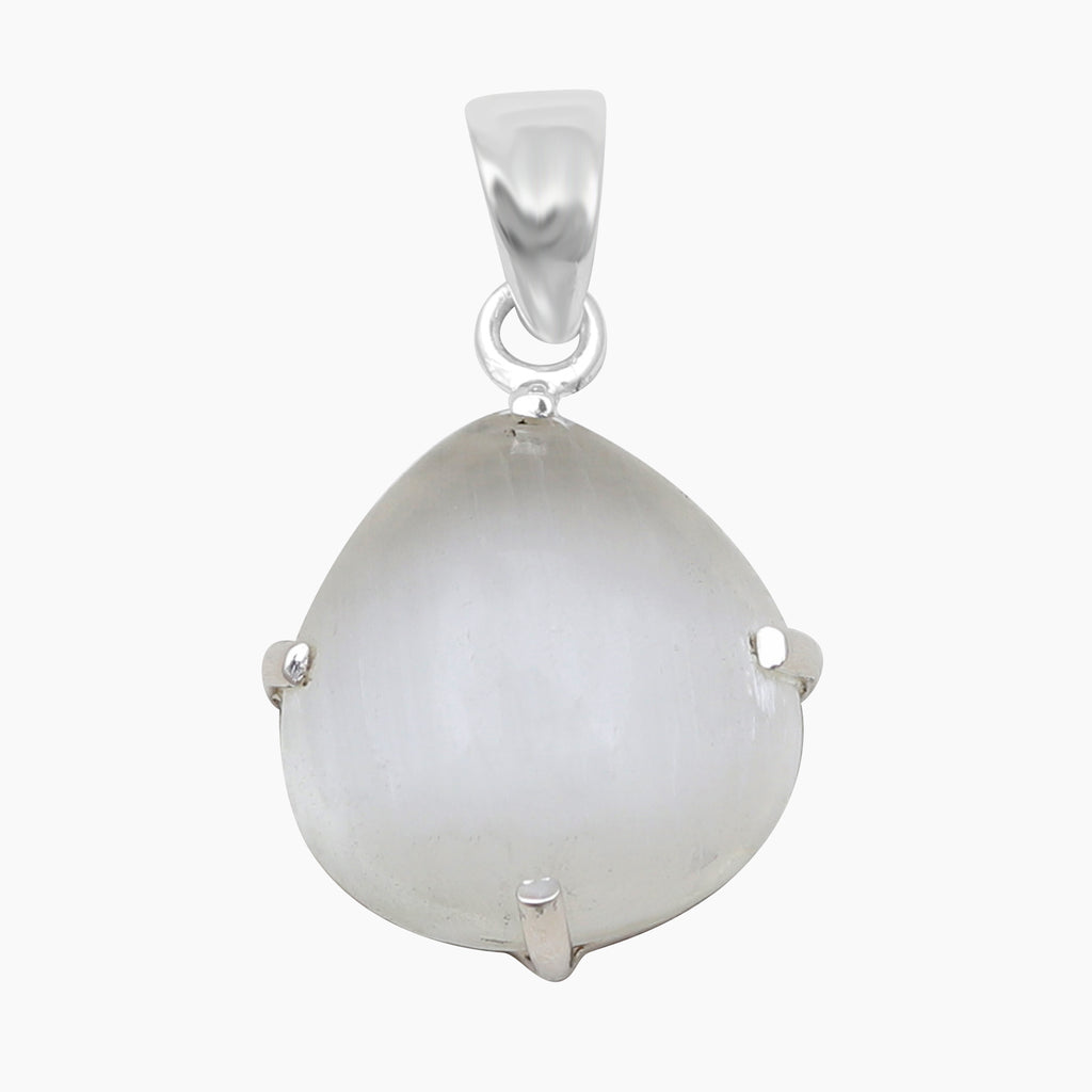 925 Silver Selenite Gemstone Pendants
