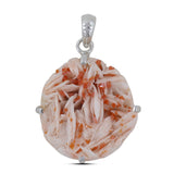 Vanadinite Crystal Silver Pendant