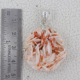 Vanadinite Crystal Silver Pendant