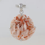 Vanadinite Crystal Silver Pendant