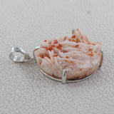 Vanadinite Crystal Silver Pendant