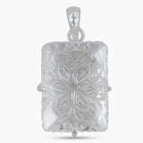 Carving Crystal Silver Pendant