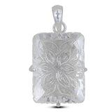 Carving Crystal Silver Pendant