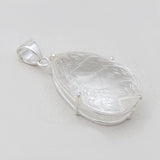 Carving Crystal Silver Pendants