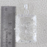 Carving Crystal Silver Pendant