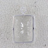 Carving Crystal Silver Pendant